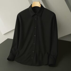 CHINA SPANDEX FABRIC SHIRT(BLACK)